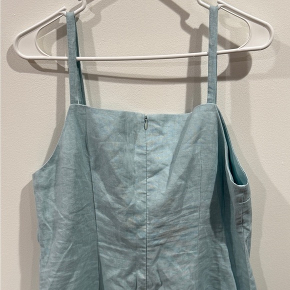 NWT Reformation Phillipa Linen Mini Dress Sz 12 Aquamarine Coastal Beach Vacatio - Picture 8 of 12